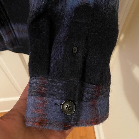 All Saints blue plaid Gallaway shirt - Picture 7 of 8